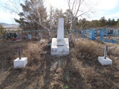 Братская могила 4-х партизан, павших в борьбе за власть Советов в январе 1920 г.