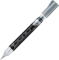 Маркер-кисть с подкачкой чернил Pentel 1-10 мм, цвет серебро в блистере