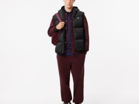 Мужской влагоотталкивающий жилет Lacoste с капюшоном