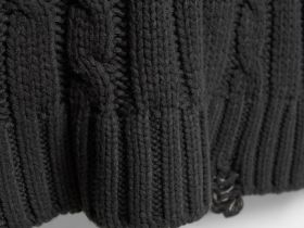 Вязаный джемпер поло с косами, Зеленый