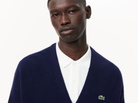 Мужской шерстяной кардиган Lacoste свободного кроя