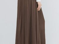 Юбка из ткани с жатым эффектом, Коричневый