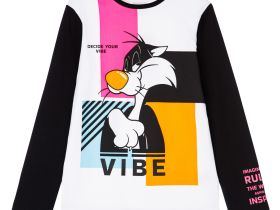 Фуфайка трикотажная для девочек (футболка с длинными рукавами)