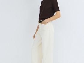 Джинсы Barrel с высокой посадкой, Бежевый