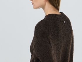 Кардиган оверсайз с шарфом, Коричневый