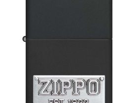 Зажигалка ZIPPO License Plate с покрытием Black Matte, латунь/сталь, черная, 38x13x57 мм