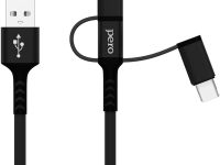 Кабель Pero DC-06 Universal 3 in 1 USB to USB-C/Apple Lightning/microUSB 1m Black