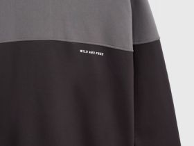 Свитшот колор-блок с надписью, Коричневый