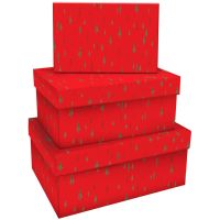 Набор прямоугольных коробок 3в1, MESHU "Christmas trees", (19*12*7,5-15*10*5см)