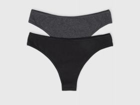 Трусы-бразилиана, 2 шт., Черный