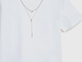 Футболка с декором на горловине, Белый