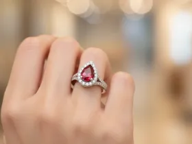 Кольцо из белого золота с рубином э4780кц08220602