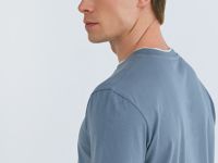 Футболка с имитацией второго слоя, Синий