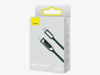 Кабель Baseus Display Fast Charging 20W (Type-C) на (Lightning) (CATLSK-06) 200см нейлоновая оплётка (зеленый)