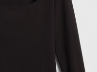 Лонгслив с квадратным вырезом, Черный