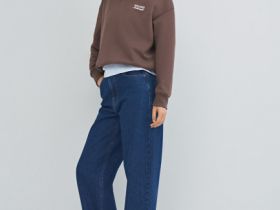 Джинсы Barrel с высокой посадкой, Синий