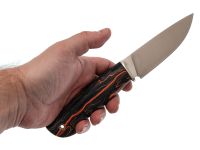 Шкуросъёмный нож Сокол, сталь М398, рукоять микарта, мельхиор