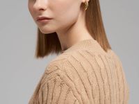 Джемпер прямого кроя из хлопка с косами