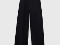 Широкие джинсы с необработанным краем, Черный