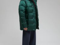 Пуховое полупальто с воротником-стойкой