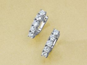 Серьги из белого золота с бриллиантами э0901сг03185000