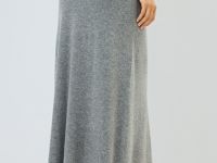Вязаная юбка-трапеция, Серый