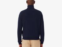 Хлопковый свитшот Lacoste унисекс свободного кроя из плотного флиса с застежкой-молнией на воротнике