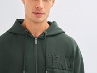 Толстовка на молнии с аппликацией, Зеленый