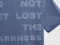 Футболка с текстовым принтом, Синий