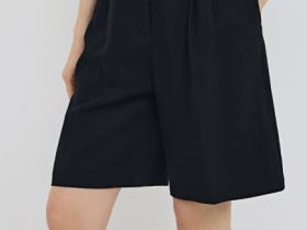 Шорты со складками, Черный