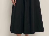 Юбка миди из хлопка с эластичным поясом