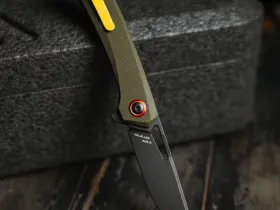 Складной нож Mr.Blade Finch Boba Fett blackwash, сталь AUS-8, рукоять Olive G10