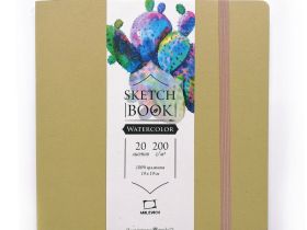 Скетчбук для акварели Малевичъ Waterfall "Nature" мелкая фактура,19х19 см 20 л 200 г, синий