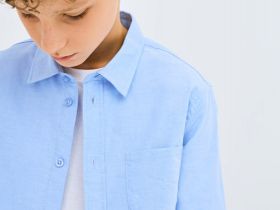 Рубашка из хлопка для мальчиков, Голубой