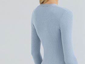 Вязаное платье мини, Голубой