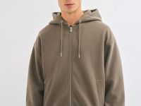 Толстовка на молнии с капюшоном, Коричневый