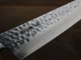 Поварской кухонный шеф-нож Sakai Takayuki 24 см, сталь VG-10 в обкладках из дамасской стали, рукоять махагон