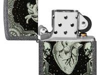 Зажигалка ZIPPO Heart Design с покрытием Iron Stone, латунь/сталь, серая