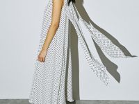 Шифоновое принтованное платье, Белый