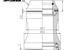 Рулевая колонка FSA Orbit C33E карбон NO.44E/CF 1"1/8-1"1/4 интегрированная (карбон 8.7 мм посадочный 44 и 55.95 мм / внешний 51 и 62 мм)