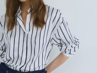 Блузка из сатина, Синий