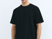 Базовая футболка с необработанным краем, Черный