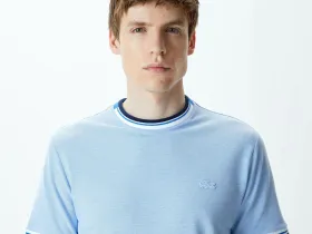 Мужская хлопковая футболка Lacoste с принтом