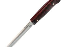 Охотничий нож Тигр, сталь Elmax, рукоять черно-красный карбон