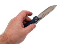 Складной нож SRM Rubik 7228B-ME2, сталь 140Cr, рукоять микарта, синий