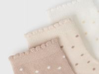 Носки для девочек, 3 пары, Бежевый