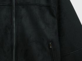 Бомбер из искусственной замши, Черный