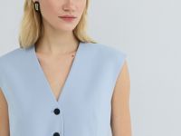 Удлинённый жилет, Голубой