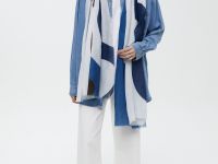 Палантин из изо льна и хлопка с принтом