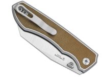 Складной нож Kizer Wharning, сталь S45VN, рукоять алюминий/микарта, коричневый
